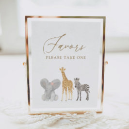 Poster Chá de fraldas Safari Favorece Sinal