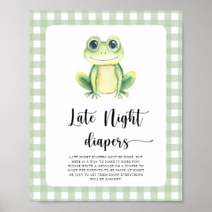Poster chá de fraldas sapo - jogo fralda noturno tardio