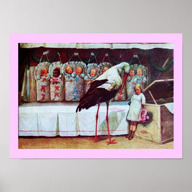 Póster CHÁ DE FRALDAS STORK Novos Bebês (Frente)