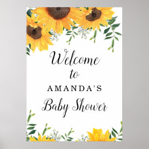 Poster Chá de fraldas Sunflower Bem-vindo