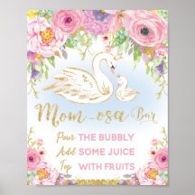 Chá de fraldas Swan - Sinal de Bar Mãe-osa