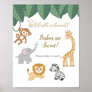 Poster Chá de fraldas Tema Safari Faça um Tratamento