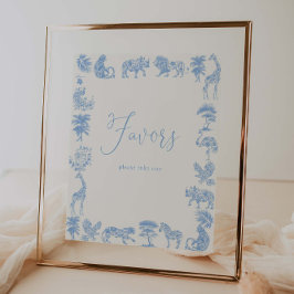 Poster Chá de fraldas Toile De Jouy Safari Favorece