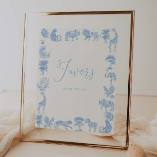 Poster Chá de fraldas Toile De Jouy Safari Favorece