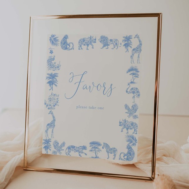 Poster Chá de fraldas Toile De Jouy Safari Favorece (Criador carregado)