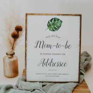 Poster Chá de fraldas tropical selvagem Endereço e Sinal 