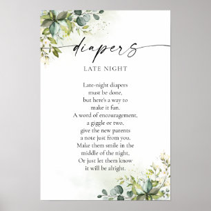 Poster Chá de fraldas verde