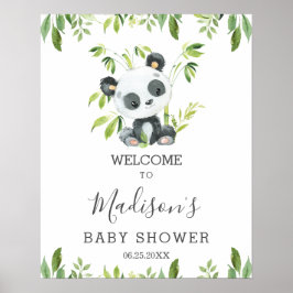 Poster Chá de fraldas Verde de Panda Verde Bonito de Boas