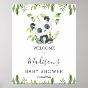 Poster Chá de fraldas Verde de Panda Verde Bonito de Boas