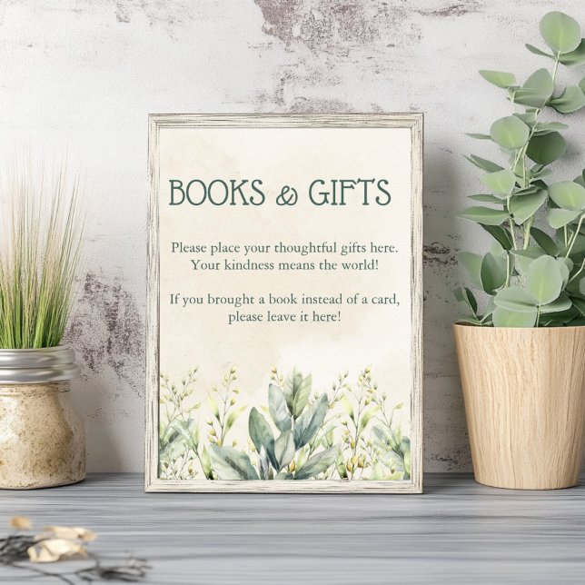 Poster Chá de fraldas Verde Eucalyptus Livros E Ofertas (Criador carregado)