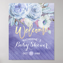Poster Chá de fraldas Welcome Boho Flower Feedors