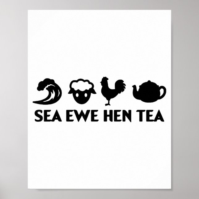 Poster Chá de Galinha de Ovelha Marinha Piada Engraçada D (Frente)