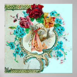 POSTER CHÁ DE GAROTA DO STORK BABY