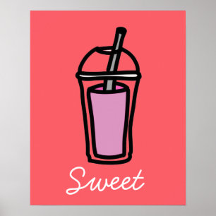 Poster Chá de leite, chá de bolhas rosa