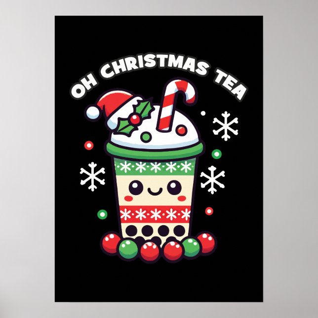 Poster Chá de Natal - Chá Engraçado Boba Holiday (Frente)