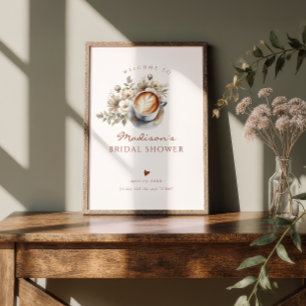 Poster Chá de Noiva Boho Floral Café Bem-Vindo