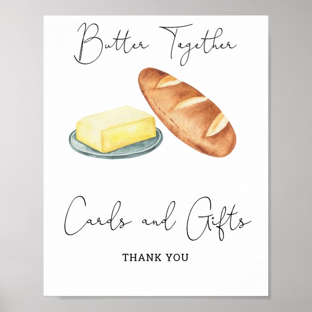 Poster Chá de Noiva Butter Together - Cartões e Presentes (Frente)