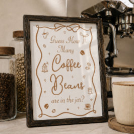 Poster Chá de Noiva Café Adivinhe Quantas Sementes de Caf