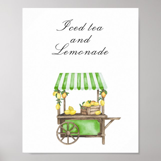 Poster Chá de noiva cítrico - Chá Gelado & Limonada (Frente)
