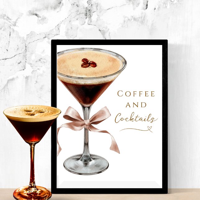 Poster Chá de Noiva Coffee & Cocktails Espresso Martini (Criador carregado)
