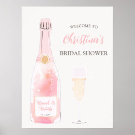 Poster Chá de Noiva com Brunch e Champanhe Bubbly Bem-Vin