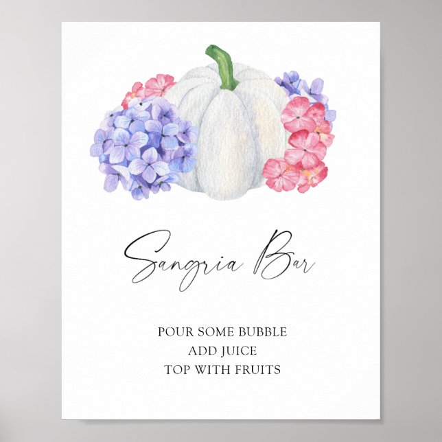 Poster Chá de noiva de abóbora branca - bar de sangria (Frente)