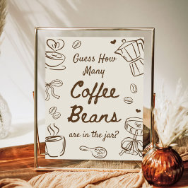 Poster Chá de Noiva de Café Adivinhe Quantos Grãos de Caf