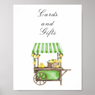 Poster Chá de noiva de citrus em aquarela - Cartões e pre