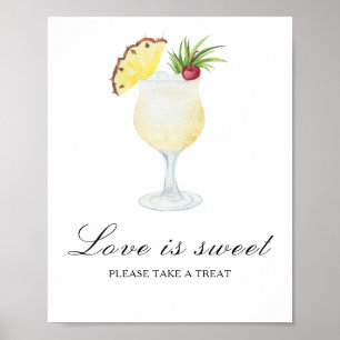 Poster Chá de noiva de coquetel - o amor é doce