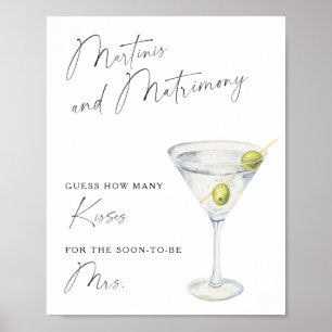 Poster Chá de noiva Dry Martini Quantos beijos