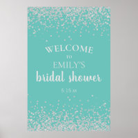 Chá de Noiva Elegante em Azul Turquesa e Prata