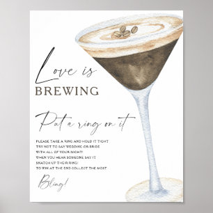 Poster Chá de noiva espresso. Coloque um anel nele jogo
