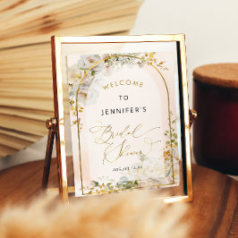 Poster Chá de Noiva Jardim Florido Bem-vindo