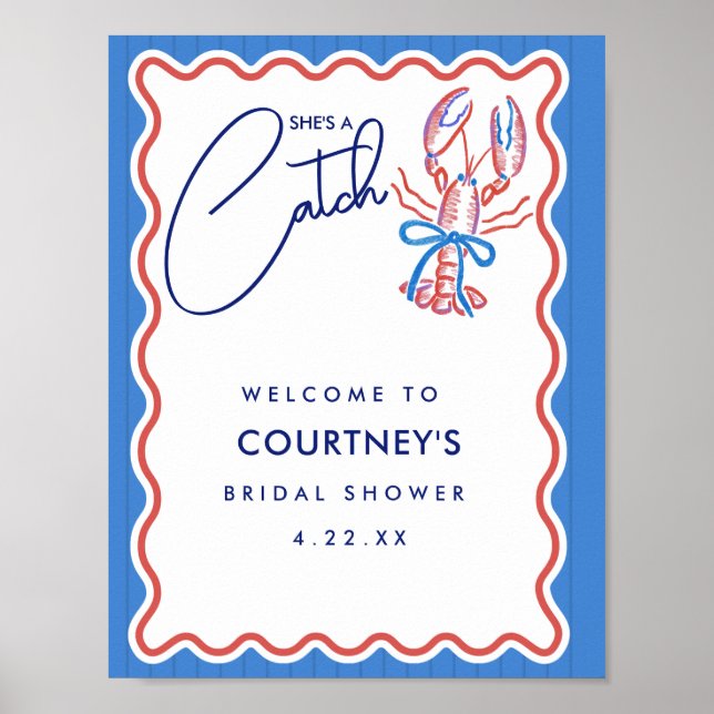 Poster Chá de Noiva Lagosta Costeira She's A Catch (Frente)
