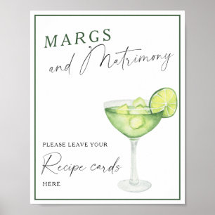Poster Chá de noiva Margarita Seu cartão de receita aqui
