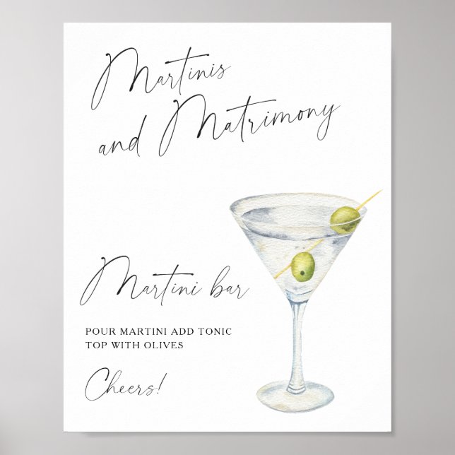 Poster Chá de noiva Martini bar de Martini (Frente)