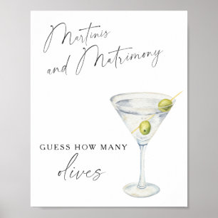 Poster Chá de Noiva Martini - Quantas azeitonas