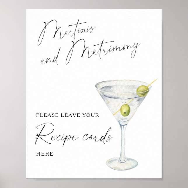 Poster Chá de noiva Martini Sua receita aqui (Frente)