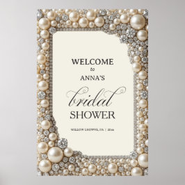 Poster Chá de Noiva Pérolas Elegantes