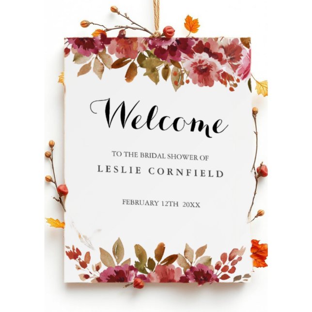 Poster Chá de Noiva Rústico de Outono com Brunch e Espuma (Criador carregado)