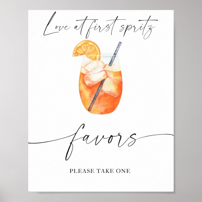 Poster Chá de noiva Spritz - lembrancinhas por favor leve (Frente)