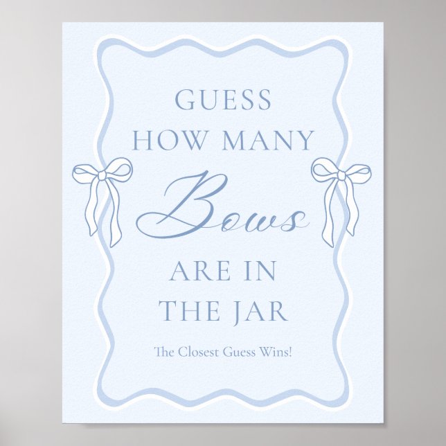 Poster Chá de Noiva "Tying the Knot" Adivinhe Quantos Laç (Frente)
