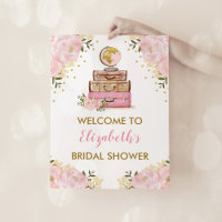 Chá de Noiva Viagem Aventura Floral Dourado Rosado