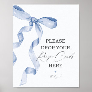 Poster Chá de panela Azul Compartilhar um Sinal de Cartão