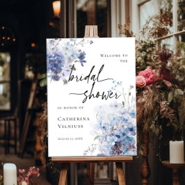 Poster Chá de panela azul-silvestre Elegante bem-vindo