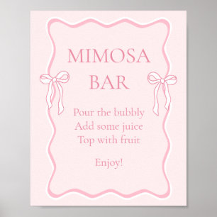 Poster Chá de Panela com Bar de Mimosa da Pink Bow Tying