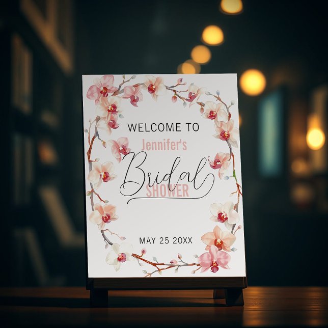 Poster Chá de panela das Orquídeas Rosa e Branca (Criador carregado)