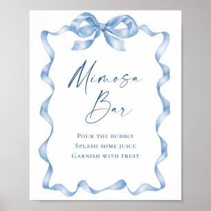 Poster Chá de panela De Arco De Mão Azul Elegante