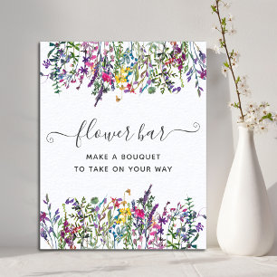 Poster Chá de panela de Bar de flor selvagem