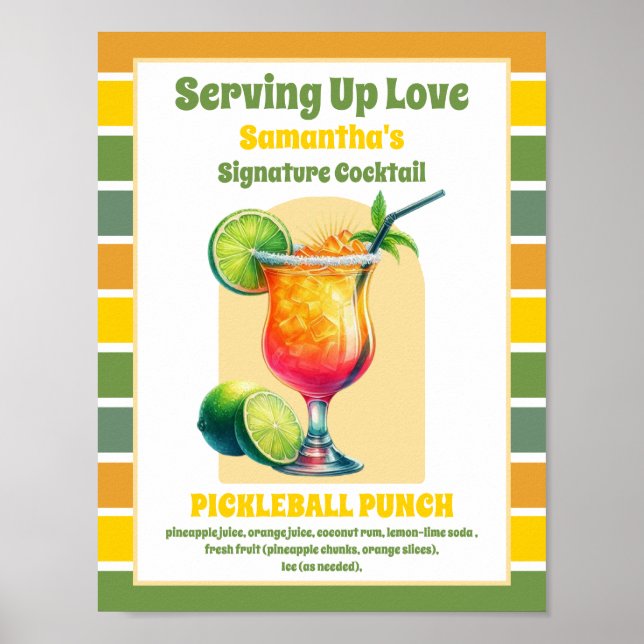 Poster Chá de panela de Bateria Tropical Bebida coquetel (Frente)